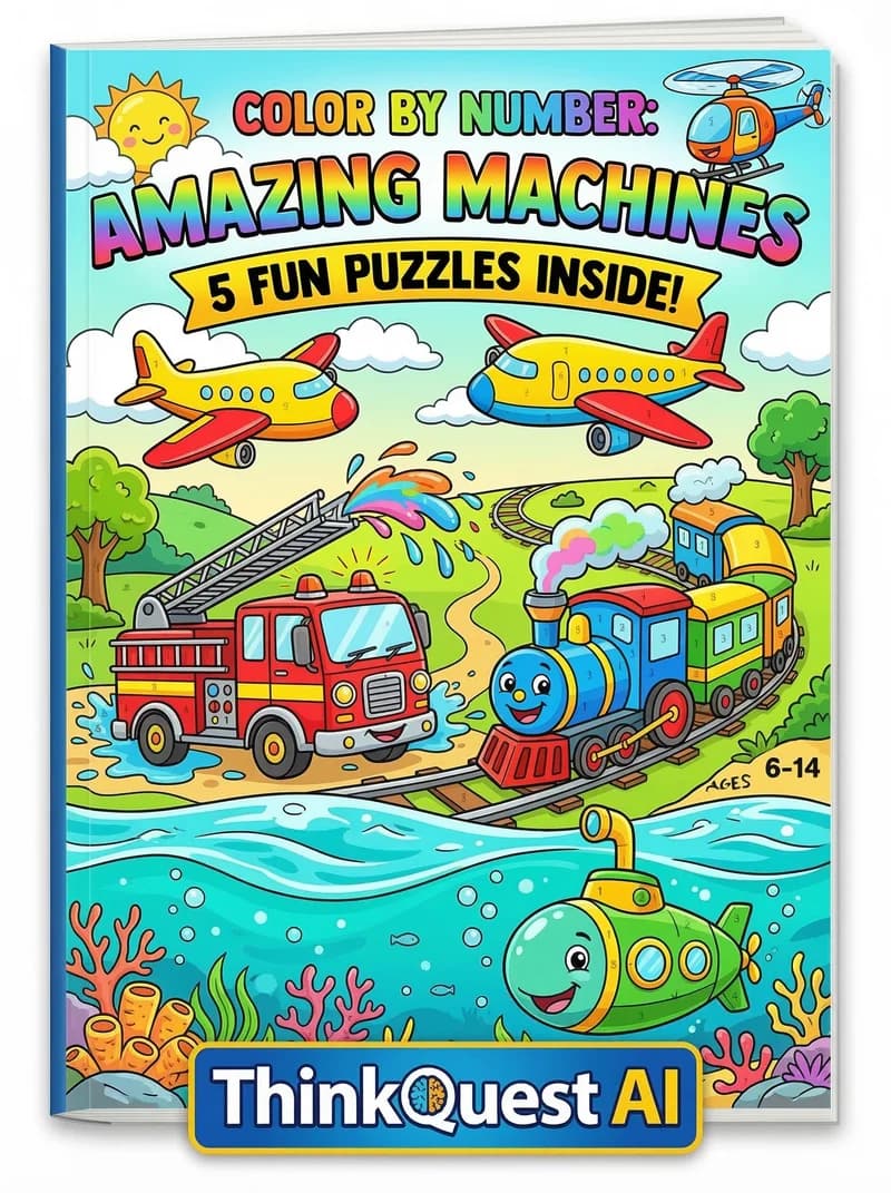 Color By Number: Amazing Machines
