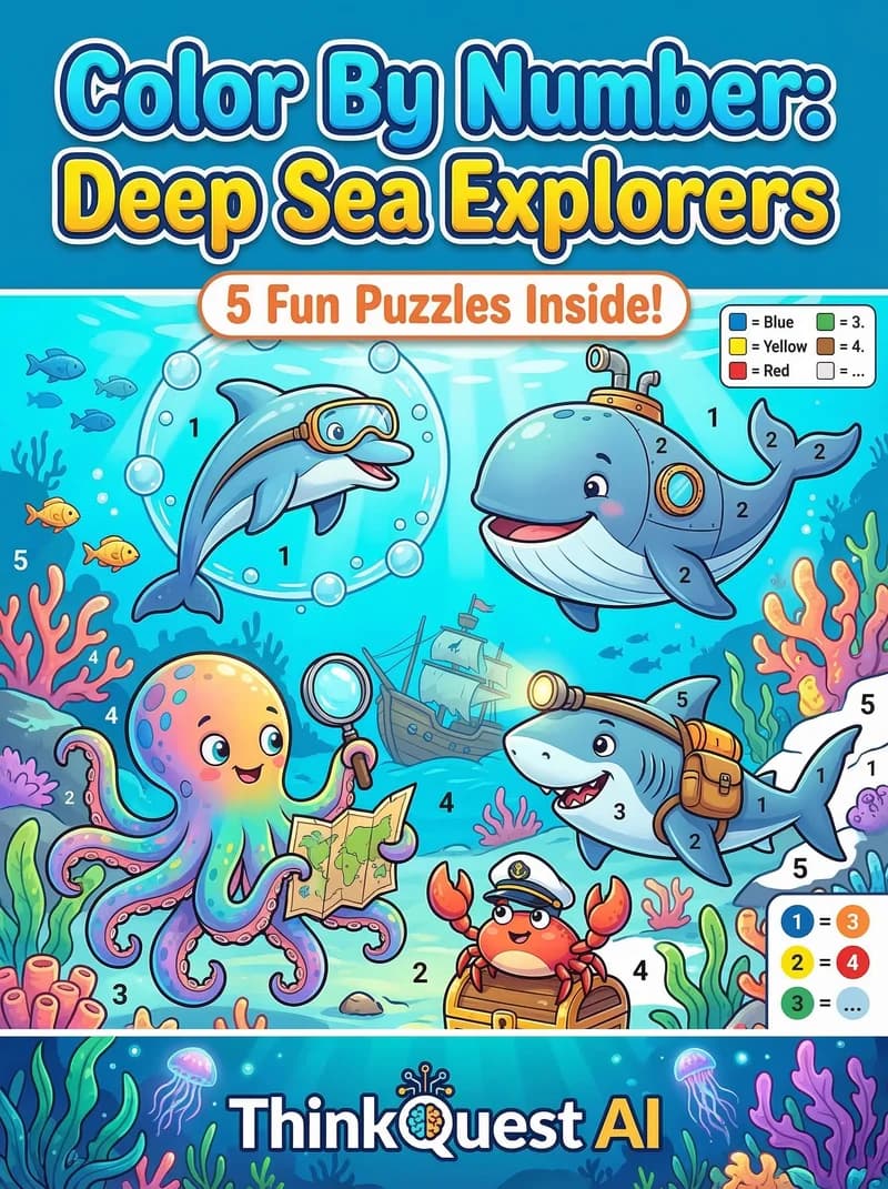 Color By Number: Deep Sea Explorers