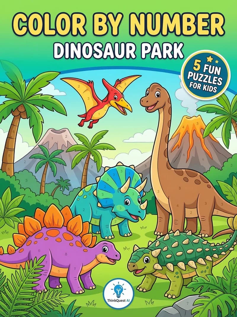 Color By Number: Dinosaur Park