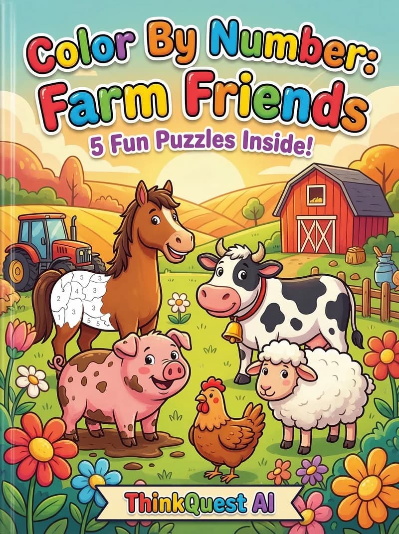 Color By Number: Farm Friends