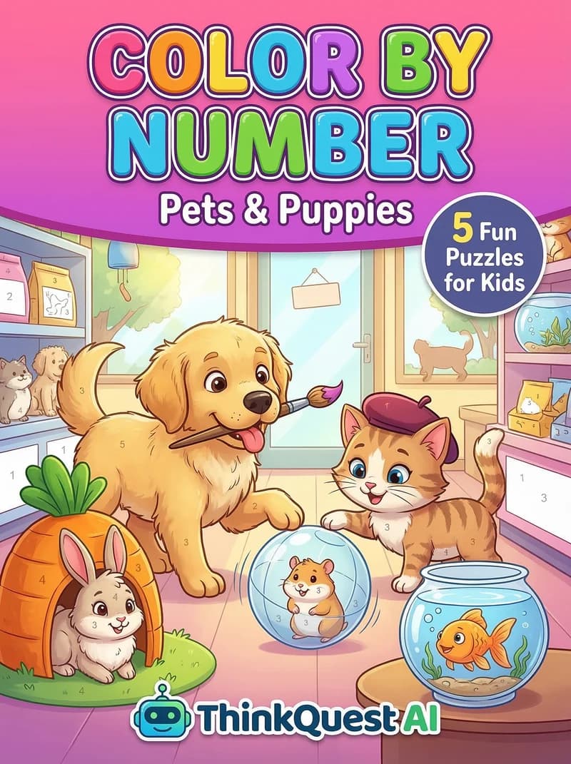 Color By Number: Pets & Puppies