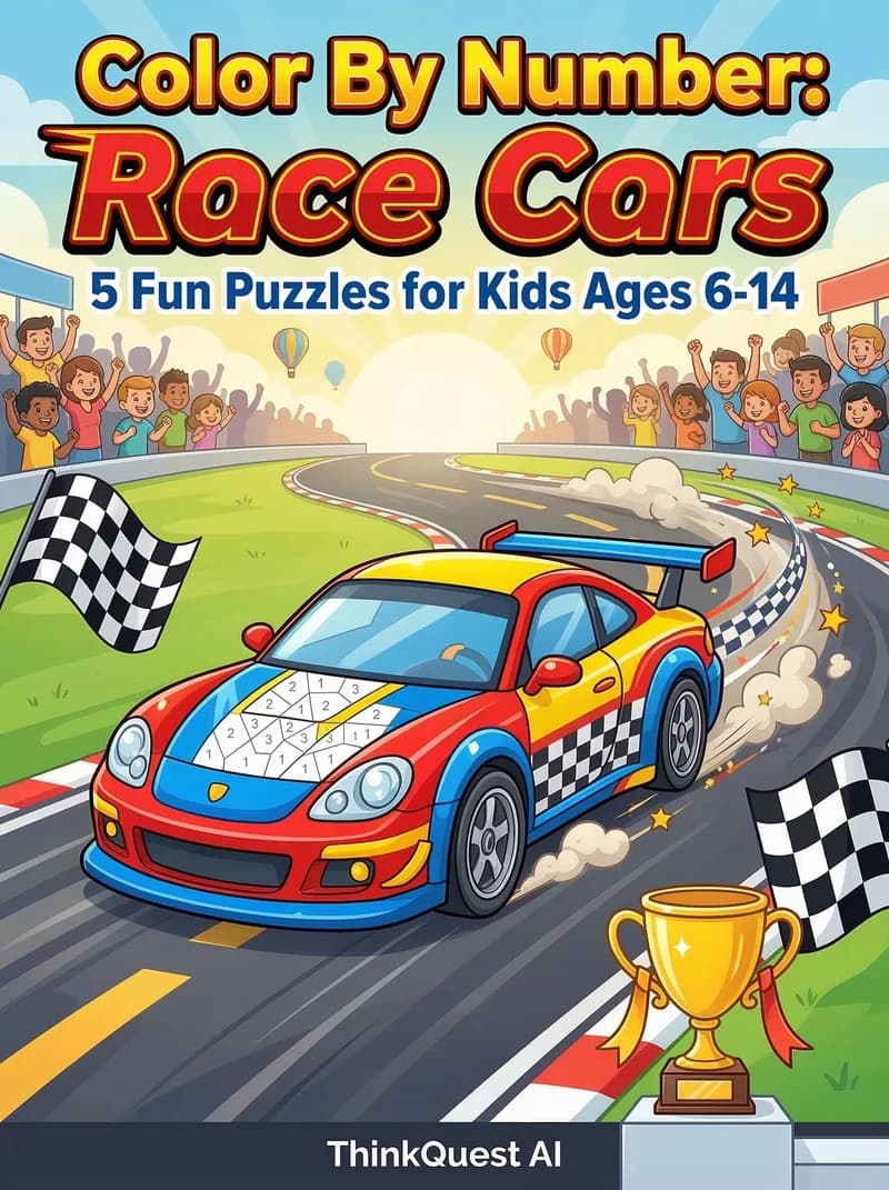 Color By Number: Race Cars