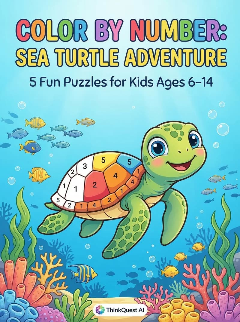 Color By Number: Sea Turtle Adventure