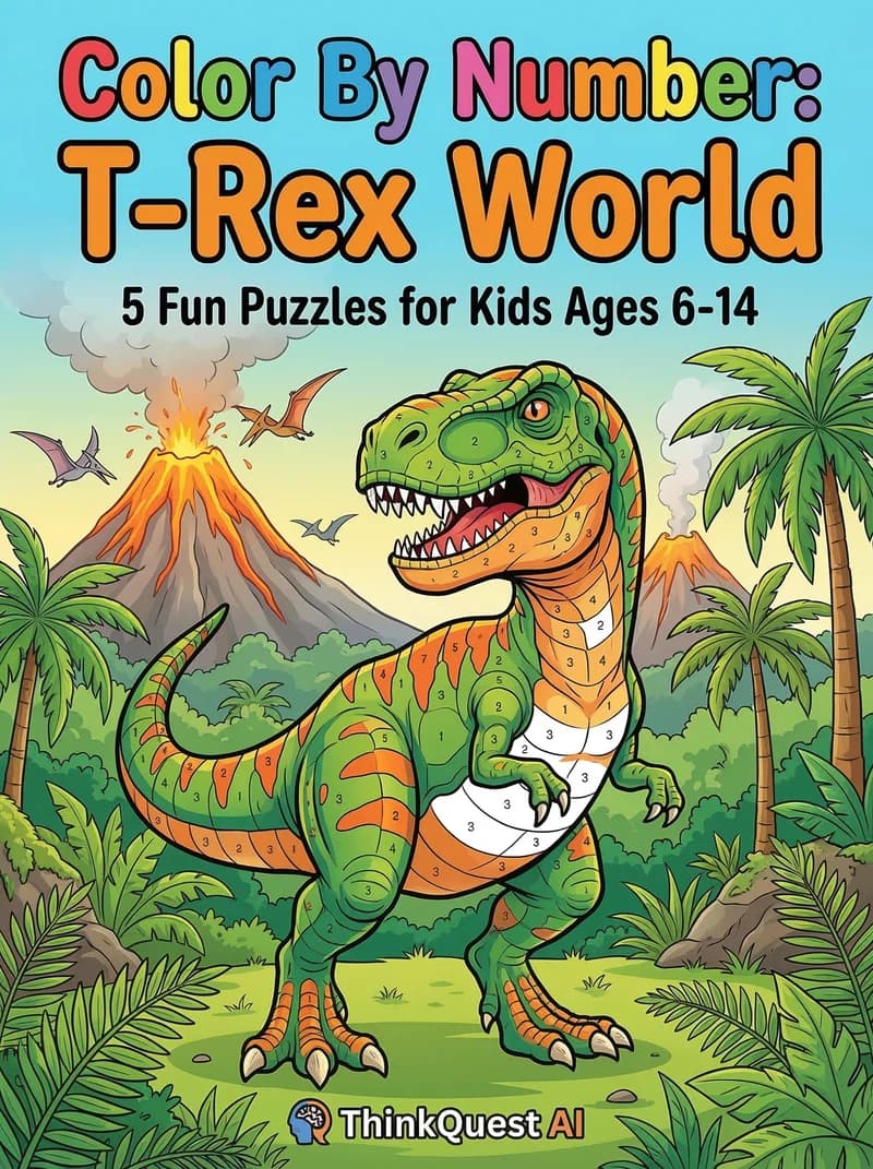 Color By Number: T-Rex World